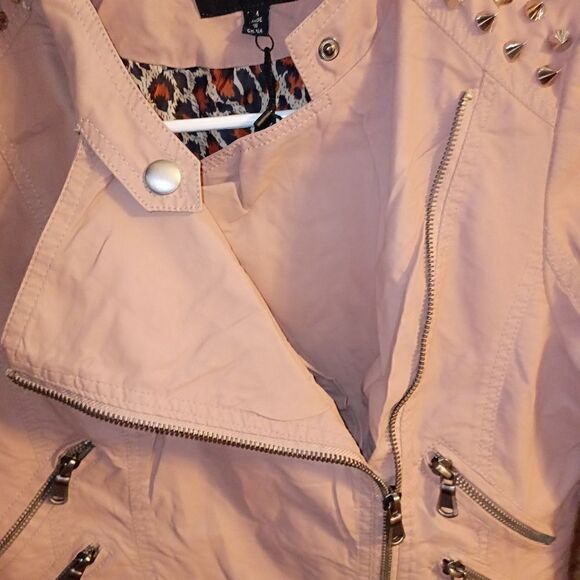 NWT TCEC Dusty rose studded moto jacket - Picture 9 of 9